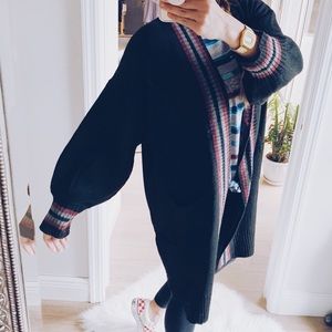 NWT Slouchy Long Varsity Sweater Cardigan